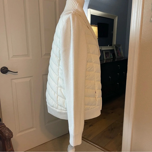 NWOT Talbots Sweater Sleeve Puffer Jacket Ivory Sz M - Picture 5 of 12